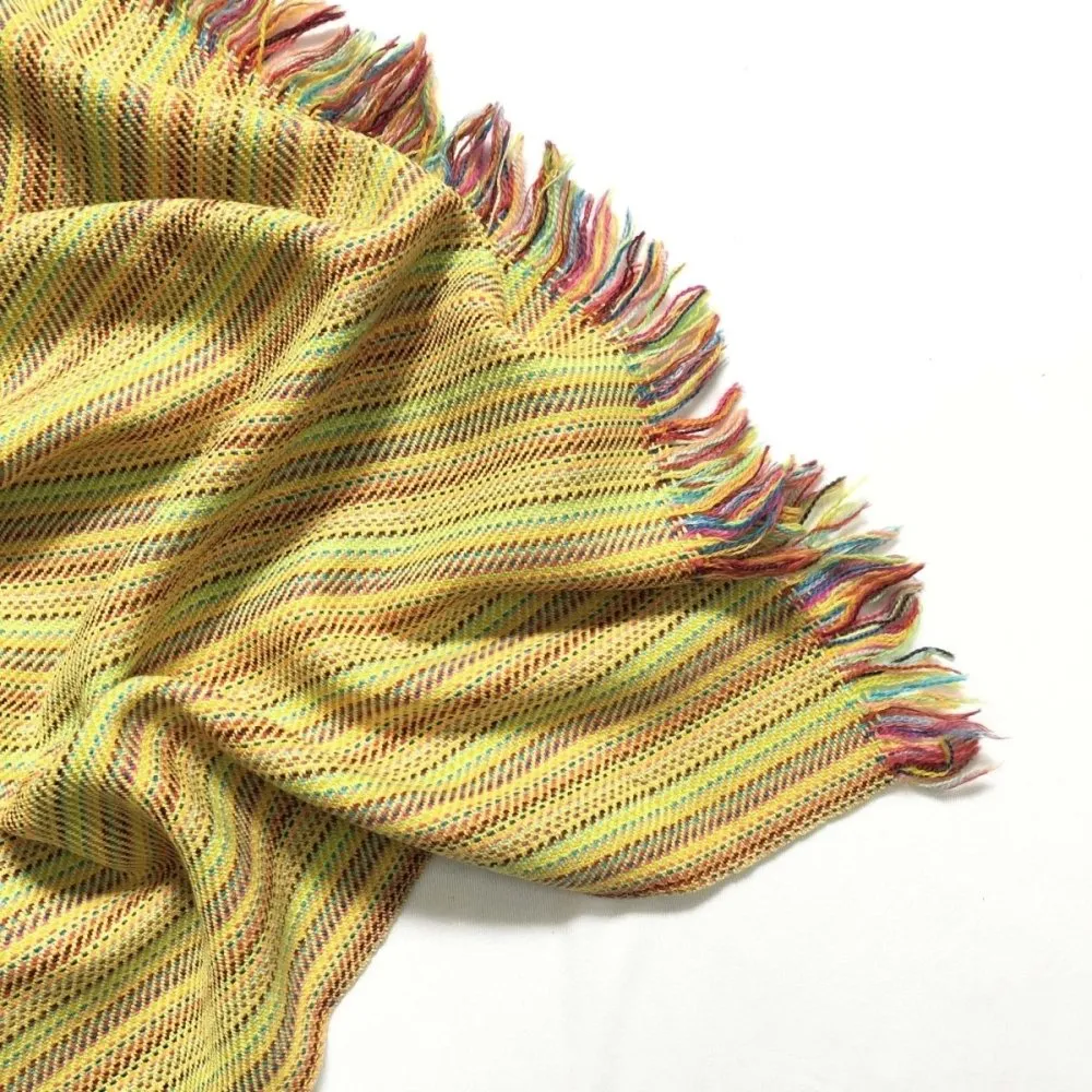 Green & Yellow Fine Merino Wool Long Scarf