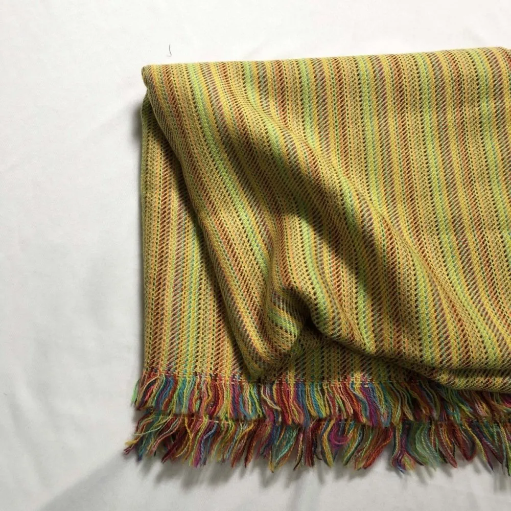 Green & Yellow Fine Merino Wool Long Scarf