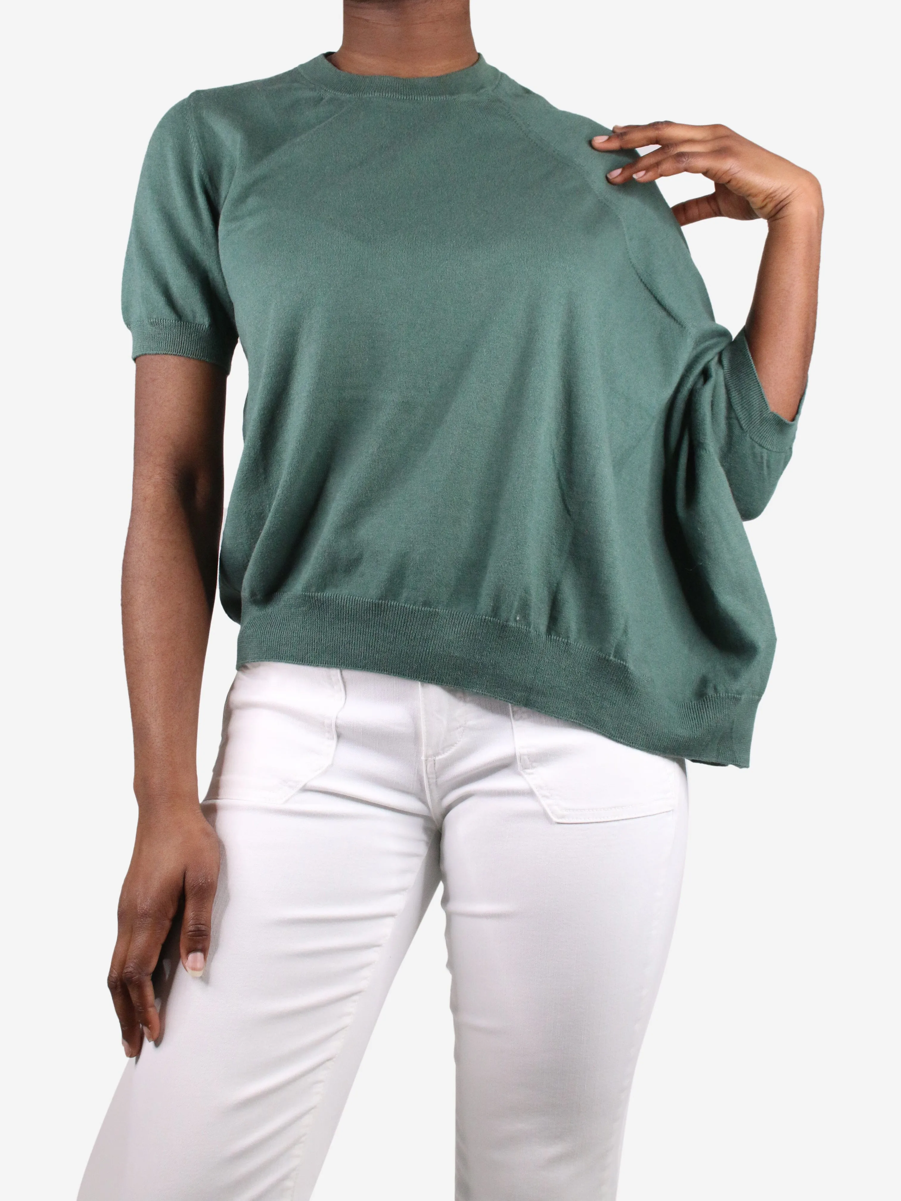 Green knitted top - size S