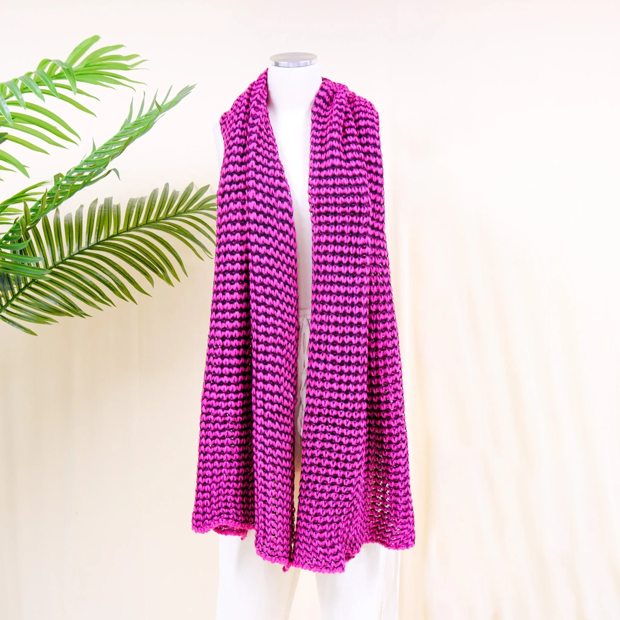 Hand Knitted Wool Blend Long Scarfs (Pack of 10)