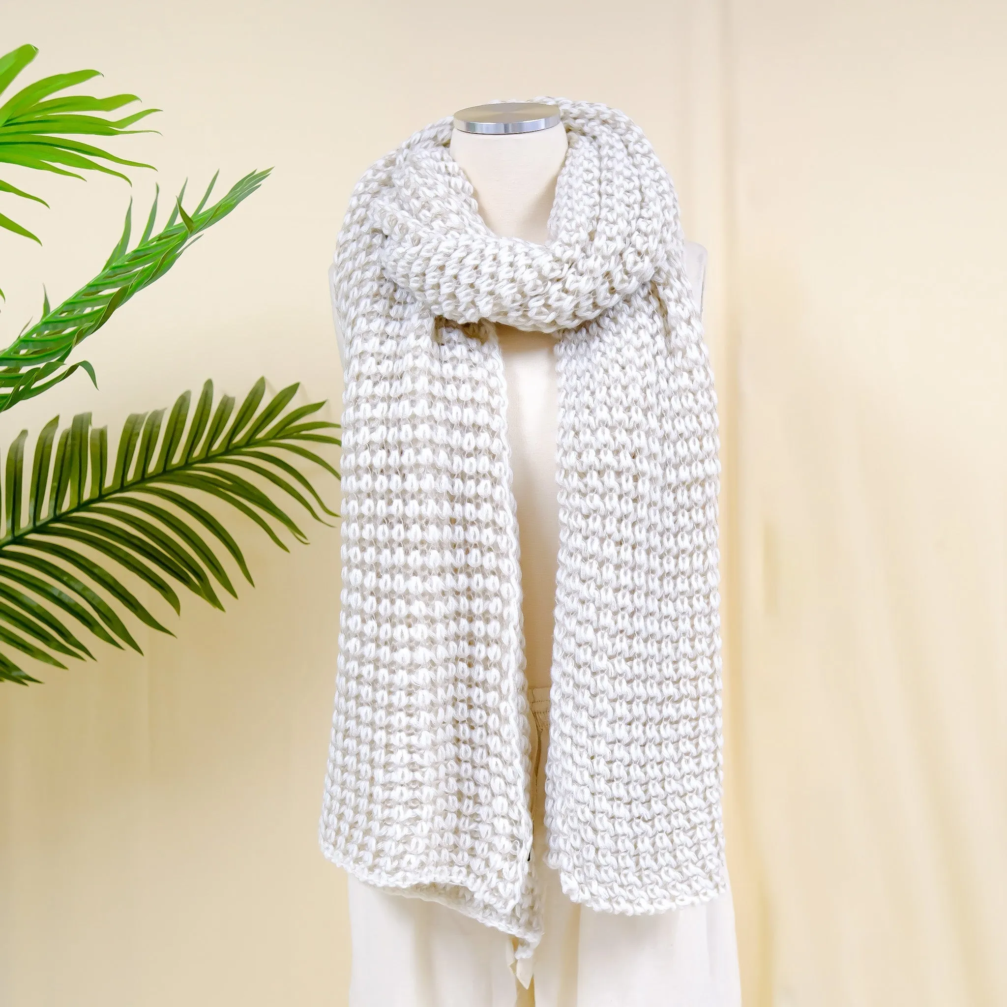 Hand Knitted Wool Blend Long Scarfs (Pack of 10)