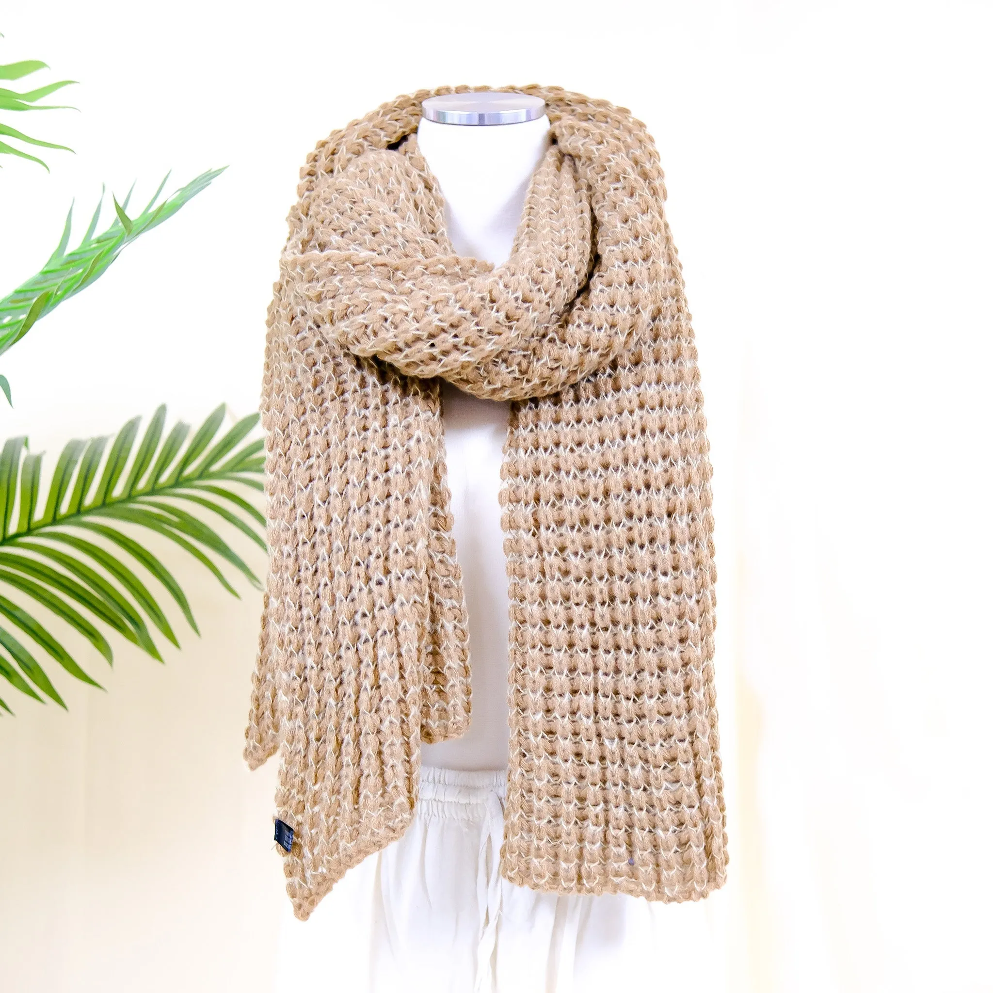 Hand Knitted Wool Blend Long Scarfs (Pack of 10)