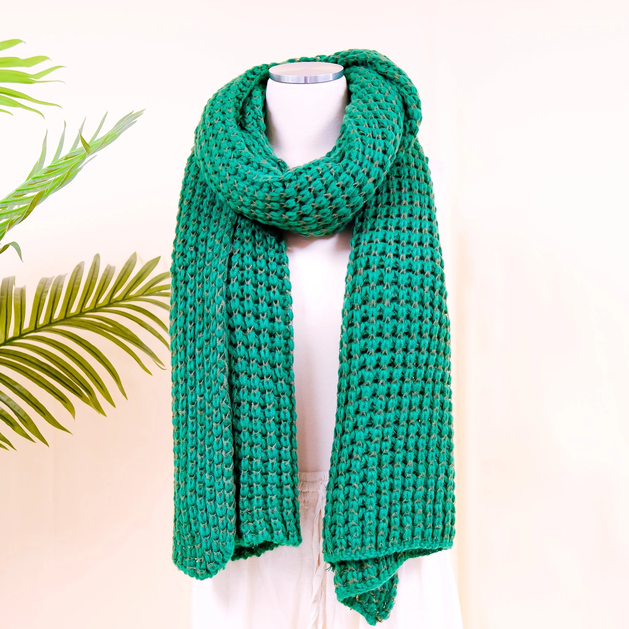 Hand Knitted Wool Blend Long Scarfs