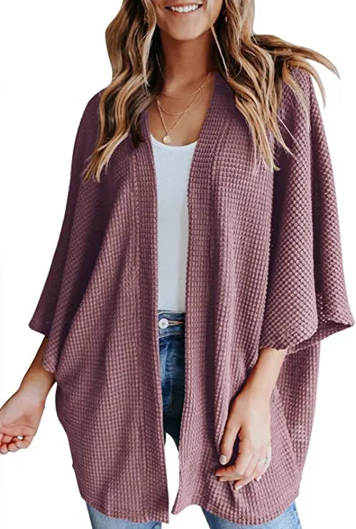 Haute Edition Women's Cocoon Lightweight Kimono Sleeve Sweater Cardigan