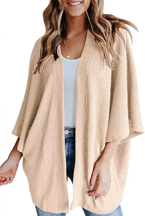 Haute Edition Women's Cocoon Lightweight Kimono Sleeve Sweater Cardigan