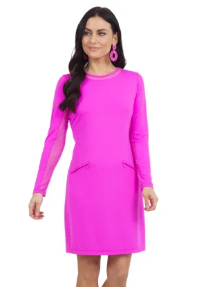 IBKUL Dress Long Sleeve Hot Pink