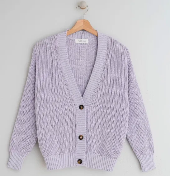 Indi & Cold Knitted Cardigan | Lilac Jasper