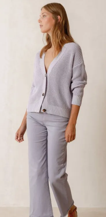 Indi & Cold Knitted Cardigan | Lilac Jasper