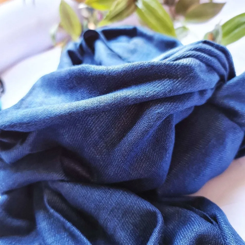 Indigo Handwoven Eri Silk Scarf