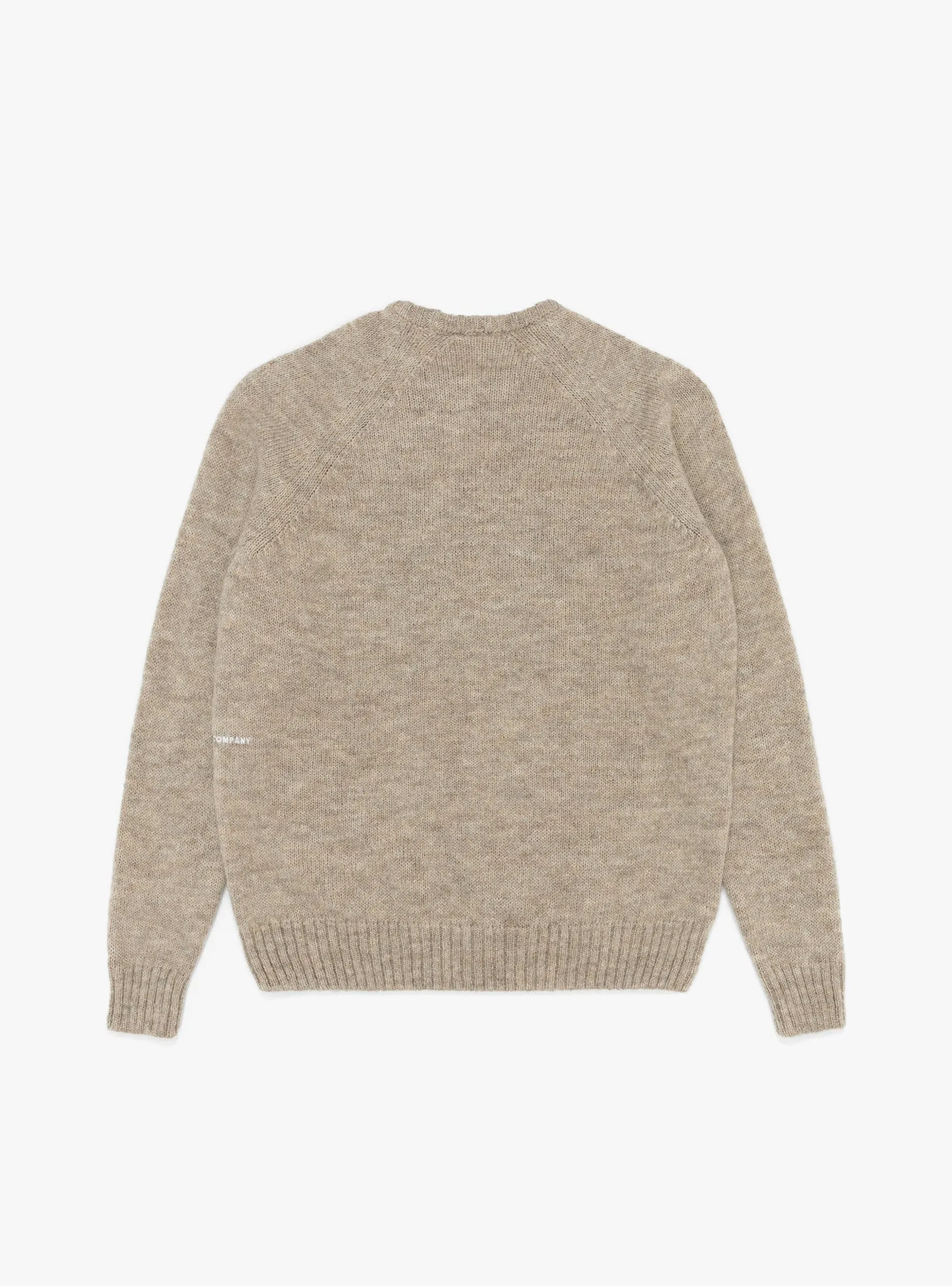 Knitted Crewneck Sweater with Initials - Sesame Color