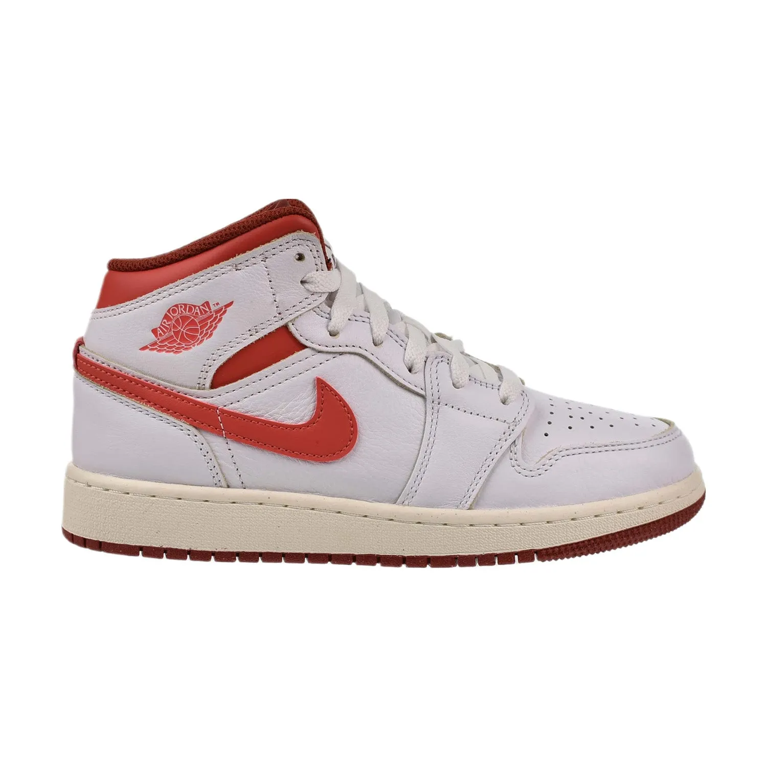 Jordan 1 Mid SE (GS) Big Kid's Shoes White-Lobster-Dune Red