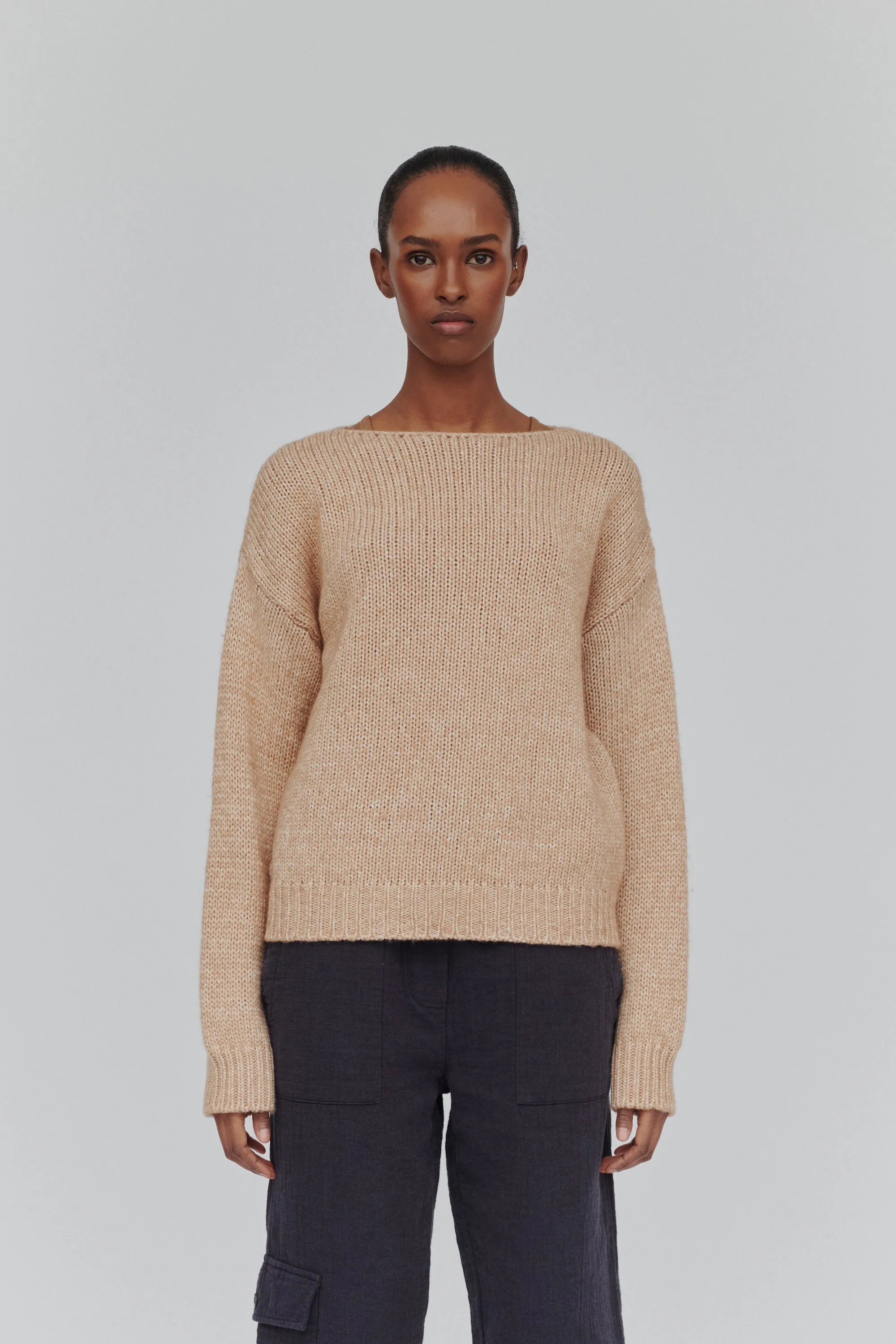 Kerala Boat Neck Sweater - Rugby Tan