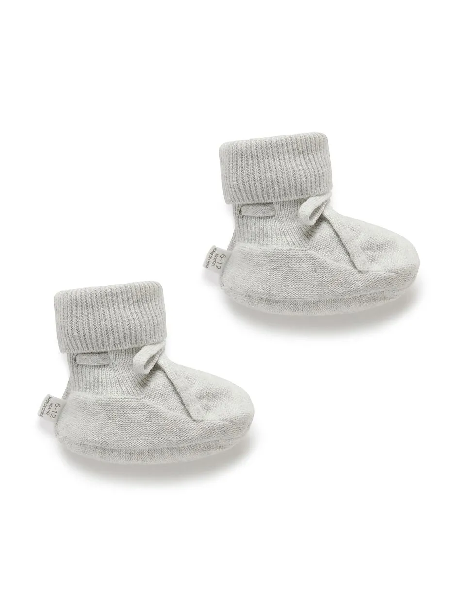 KNITTED BOOTIE PALE GREY MELANGE