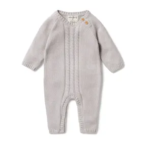 Knitted Cable Growsuit, Nimbus Cloud