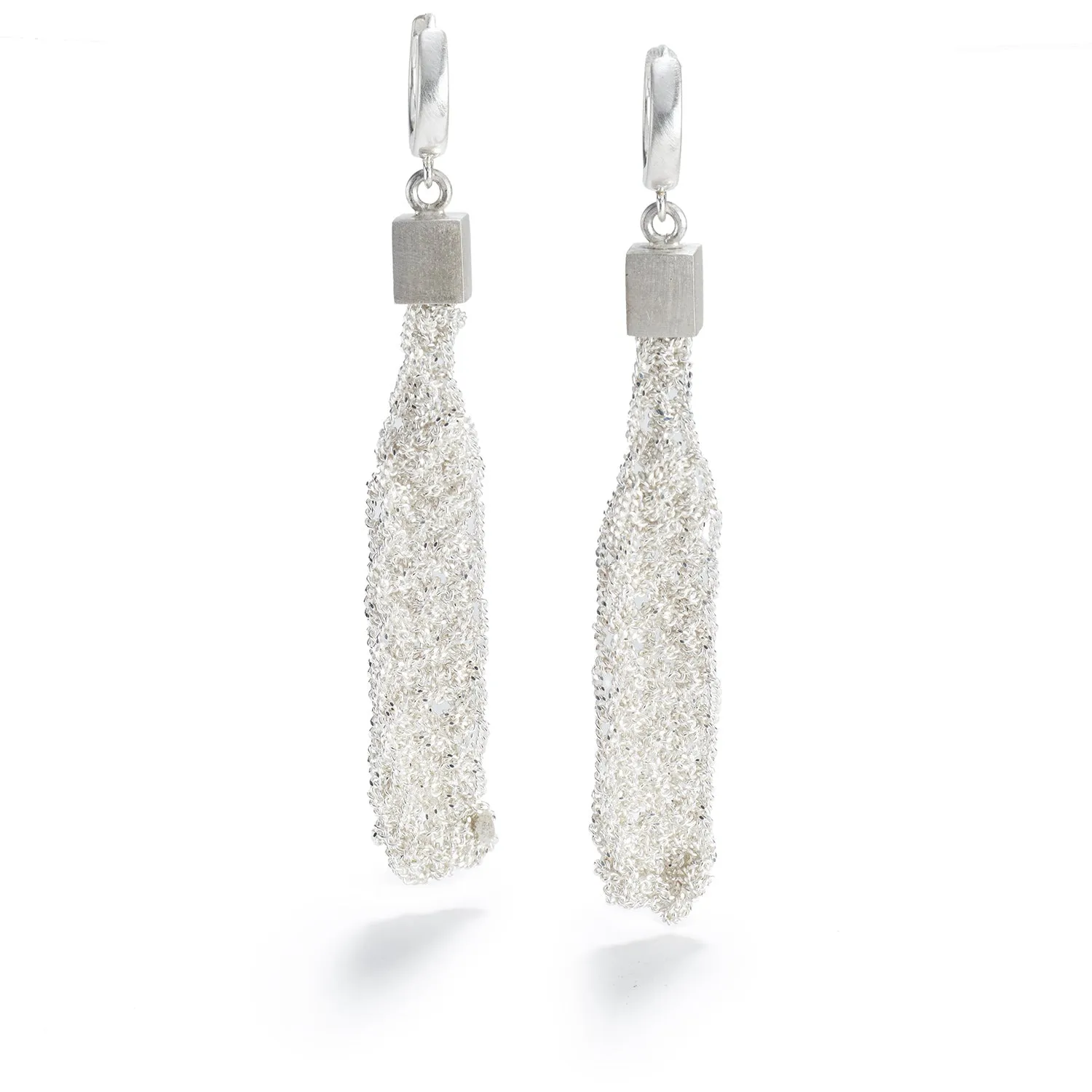 Knitted Silver Earrings