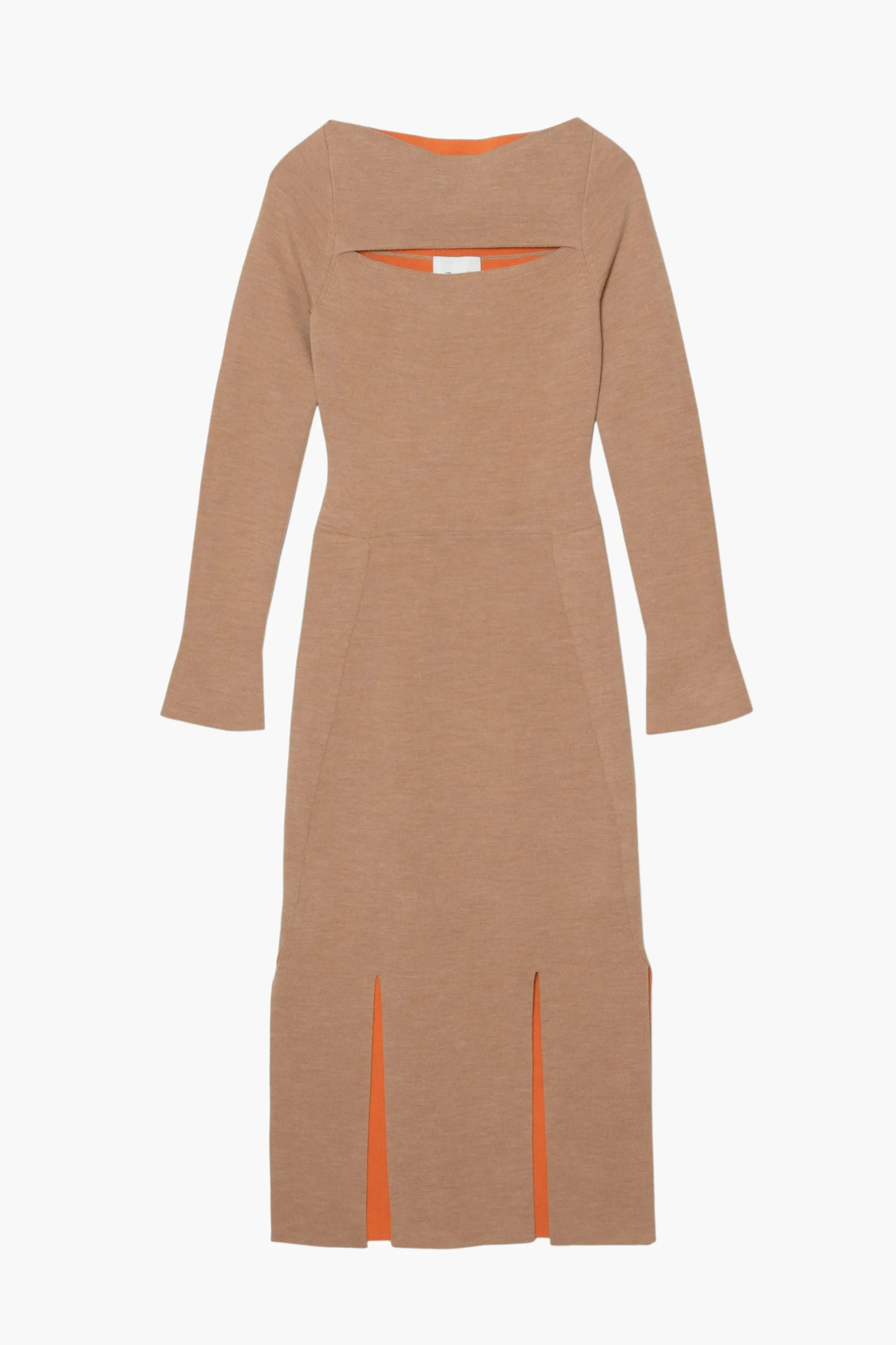 Long Sleeve Double Face Wool Knitted Dress