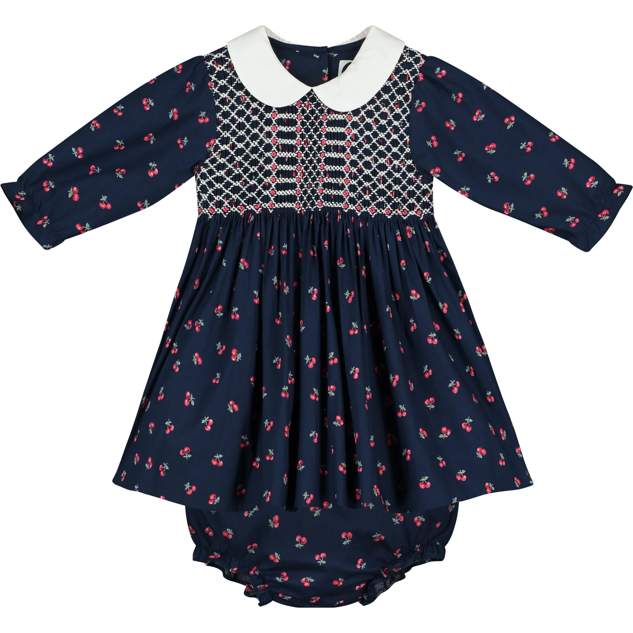 Long Sleeve Smocked Baby Dress - Tia