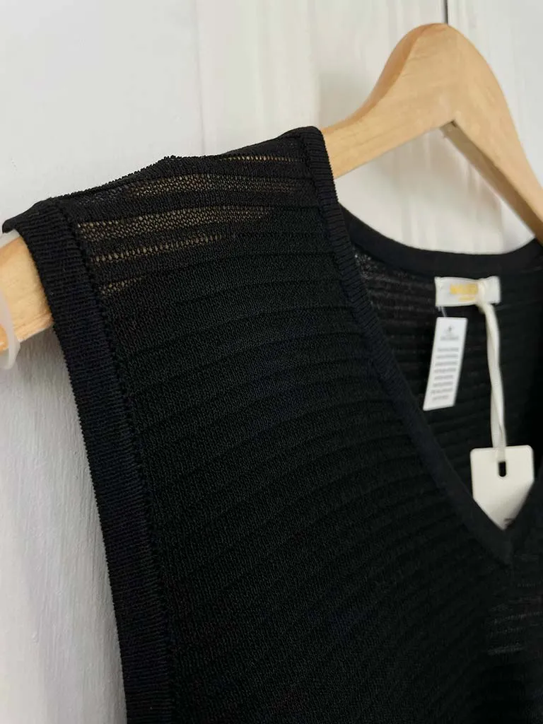 Malissa J Ribbed Knitted Top - Black