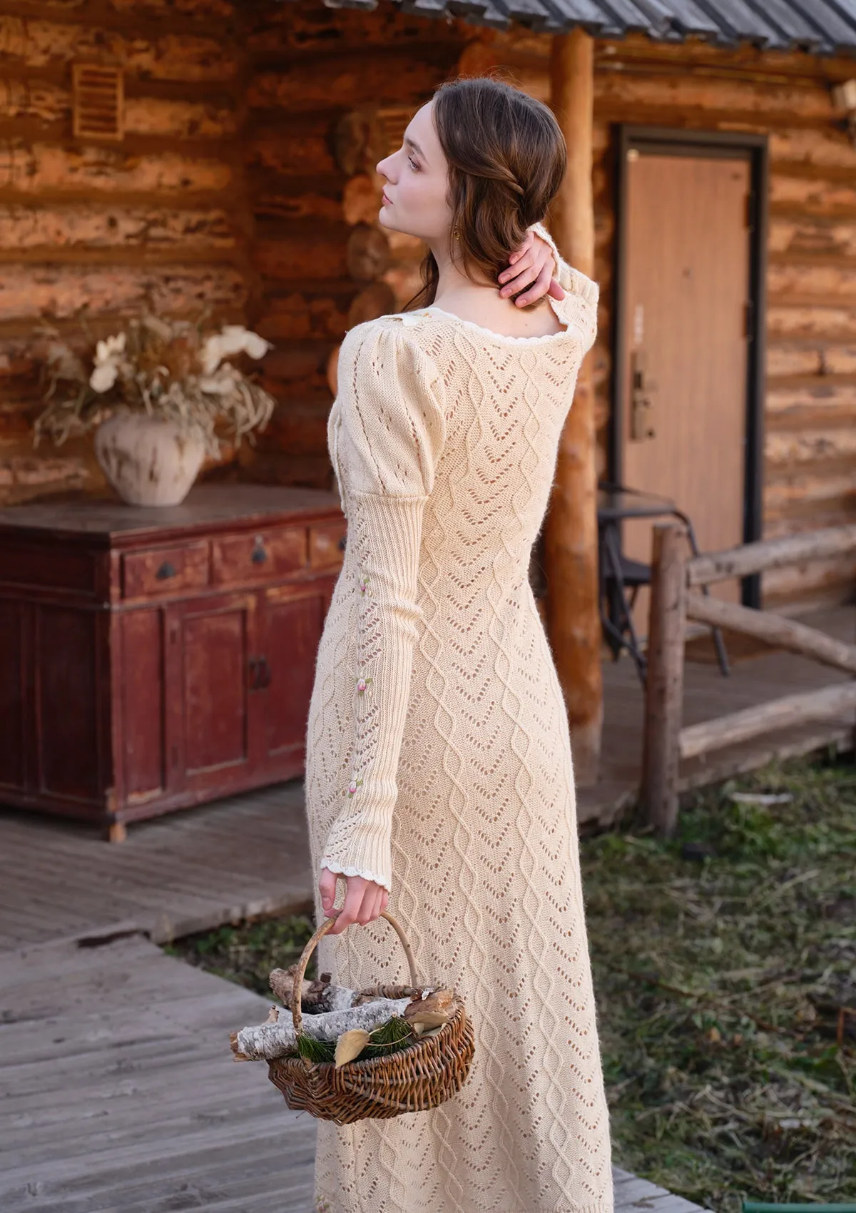 Maple Syrup Corn Knitted Dress