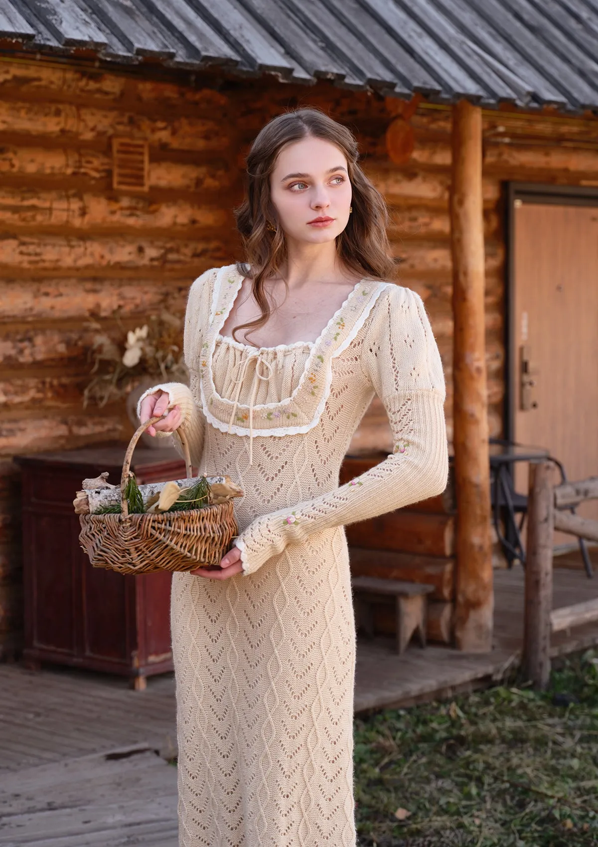 Maple Syrup Corn Knitted Dress