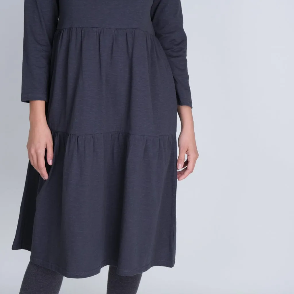 Maya Organic Cotton Jersey Dress | Grey