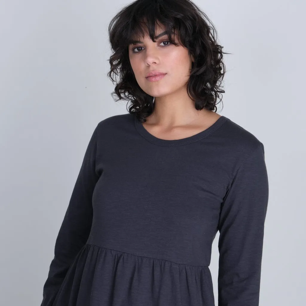 Maya Organic Cotton Jersey Dress | Grey