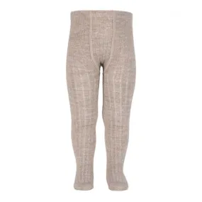 Merino wool-blend rib tights NOUGAT