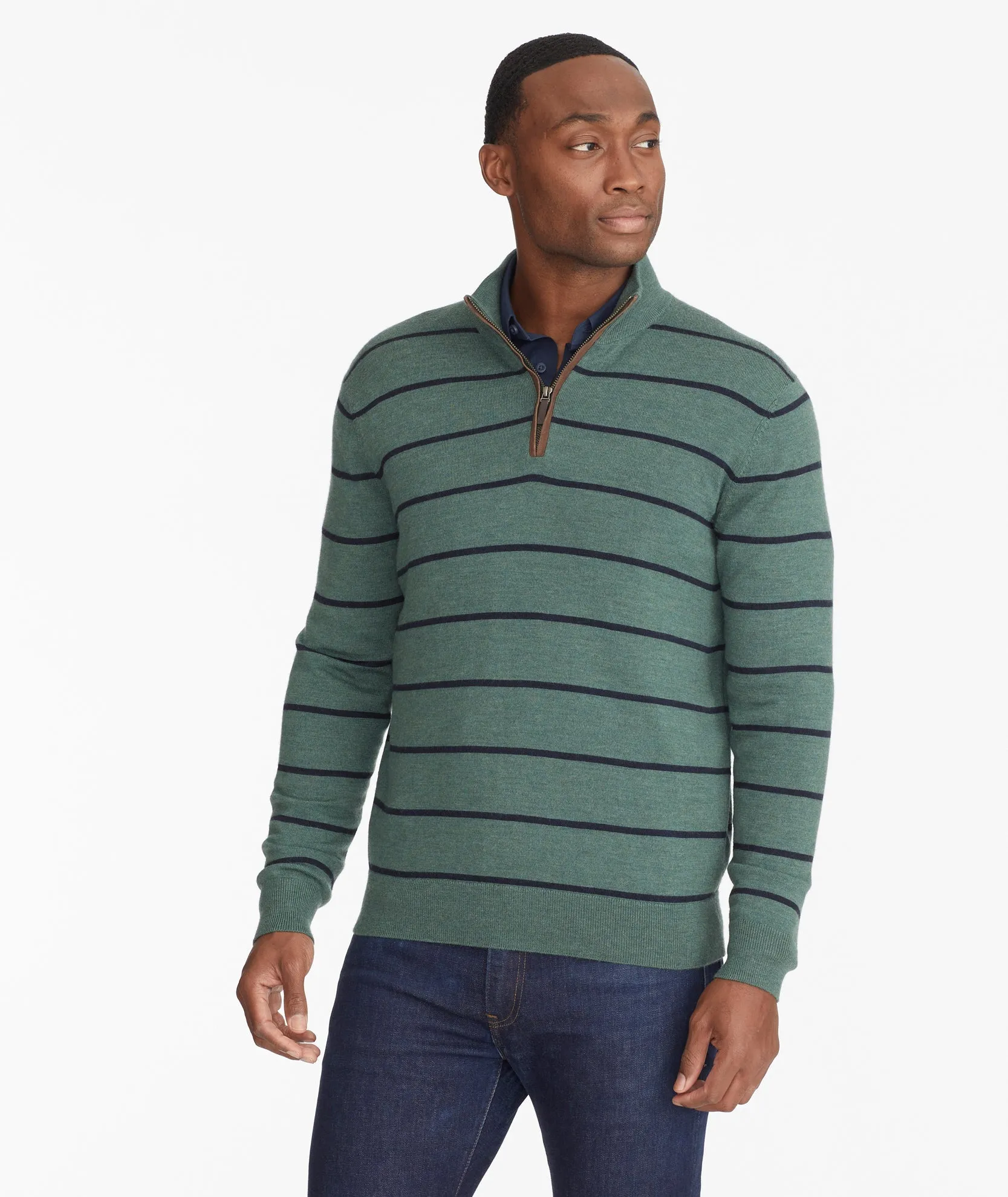 Merino Wool Quarter Zip Sweater