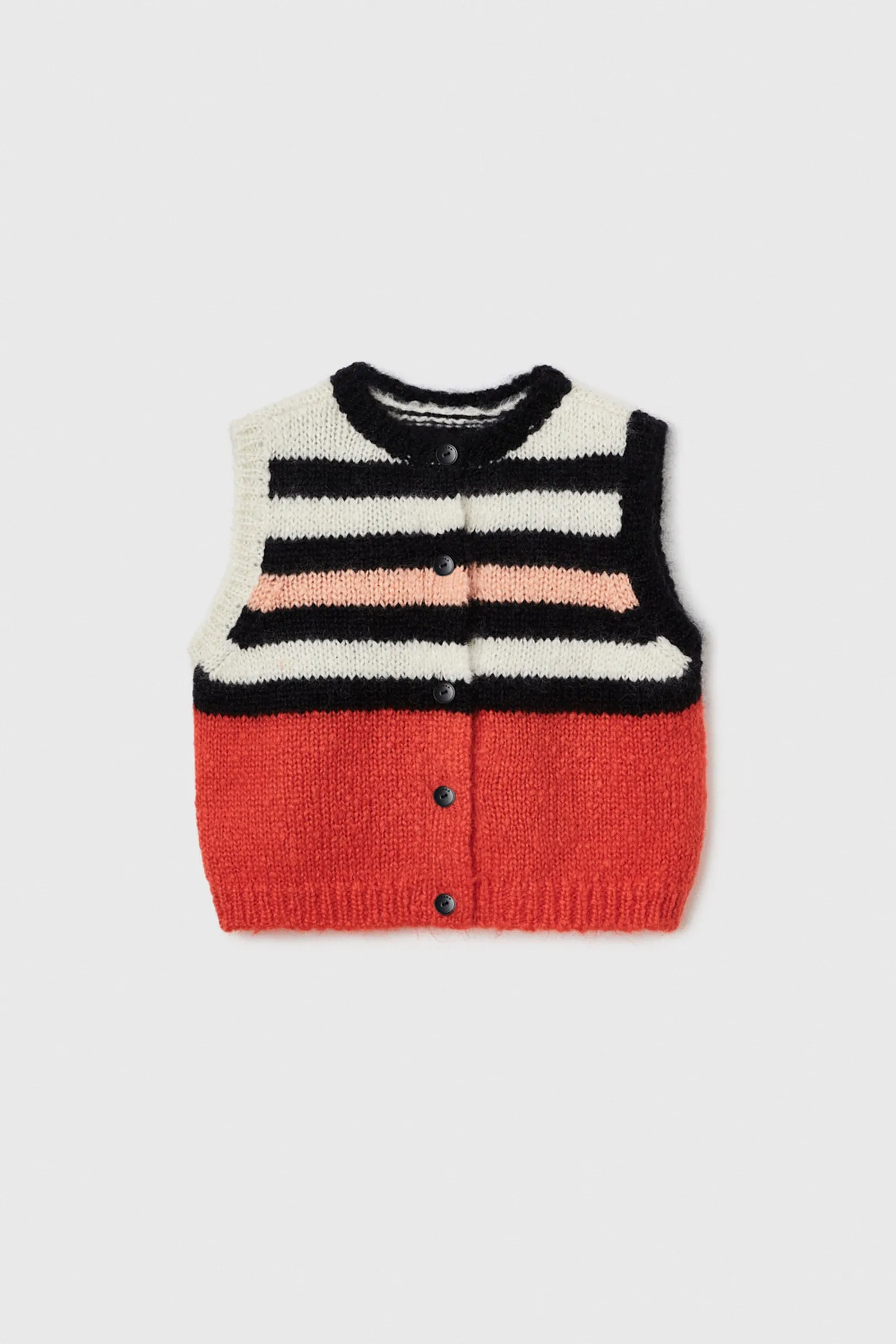 Mohair Striped Knitted Waistcoat