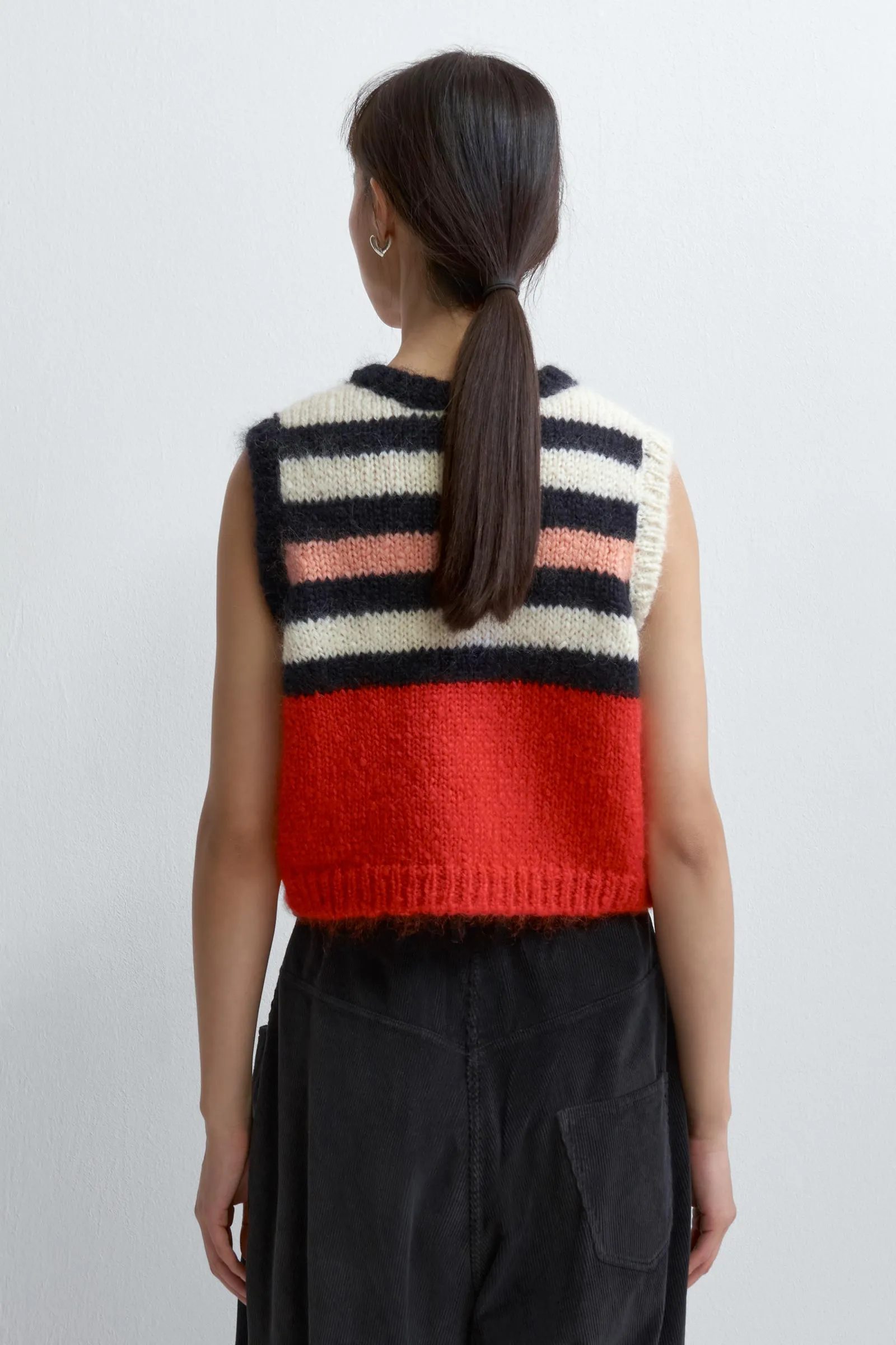 Mohair Striped Knitted Waistcoat