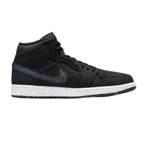 Nike Men's Air Jordan 1 Mid Crater Shoes - Black / Racer Blue / White / Multi-Color