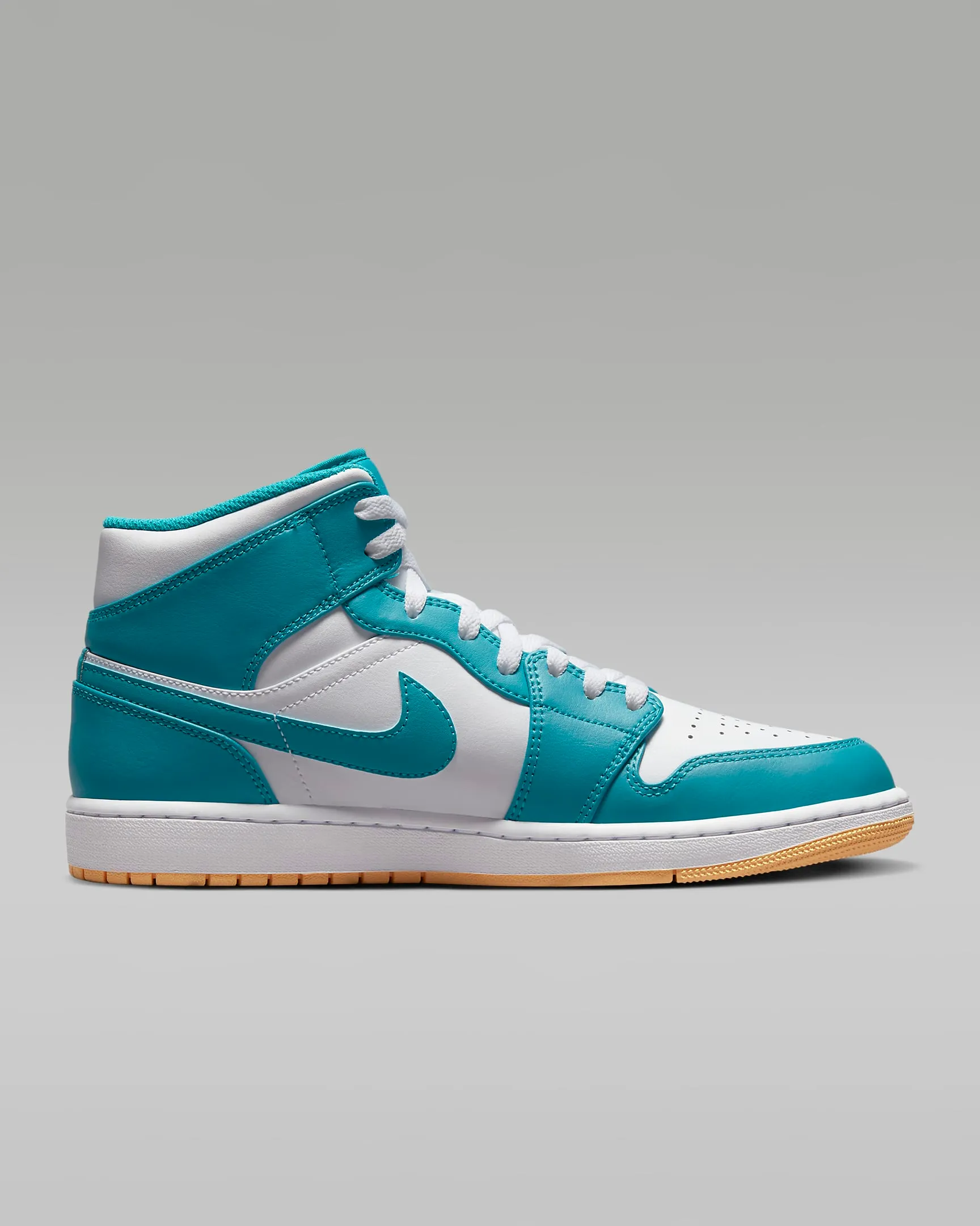 Nike Men's Air Jordan 1 Mid Shoes - Aquatone / White / Celestial Gold