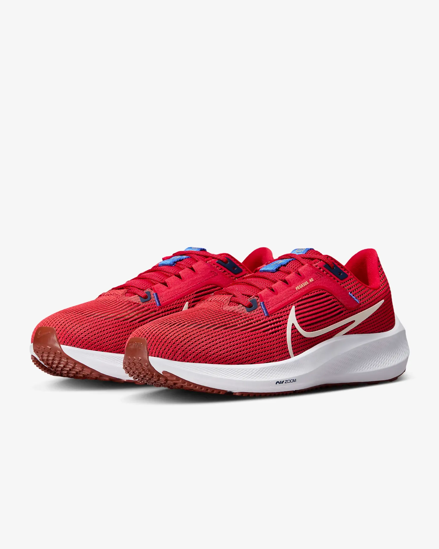 Nike Men's Pegasus 40 Shoes - University Red / Midnight Navy / Blue Joy / Sea Glass