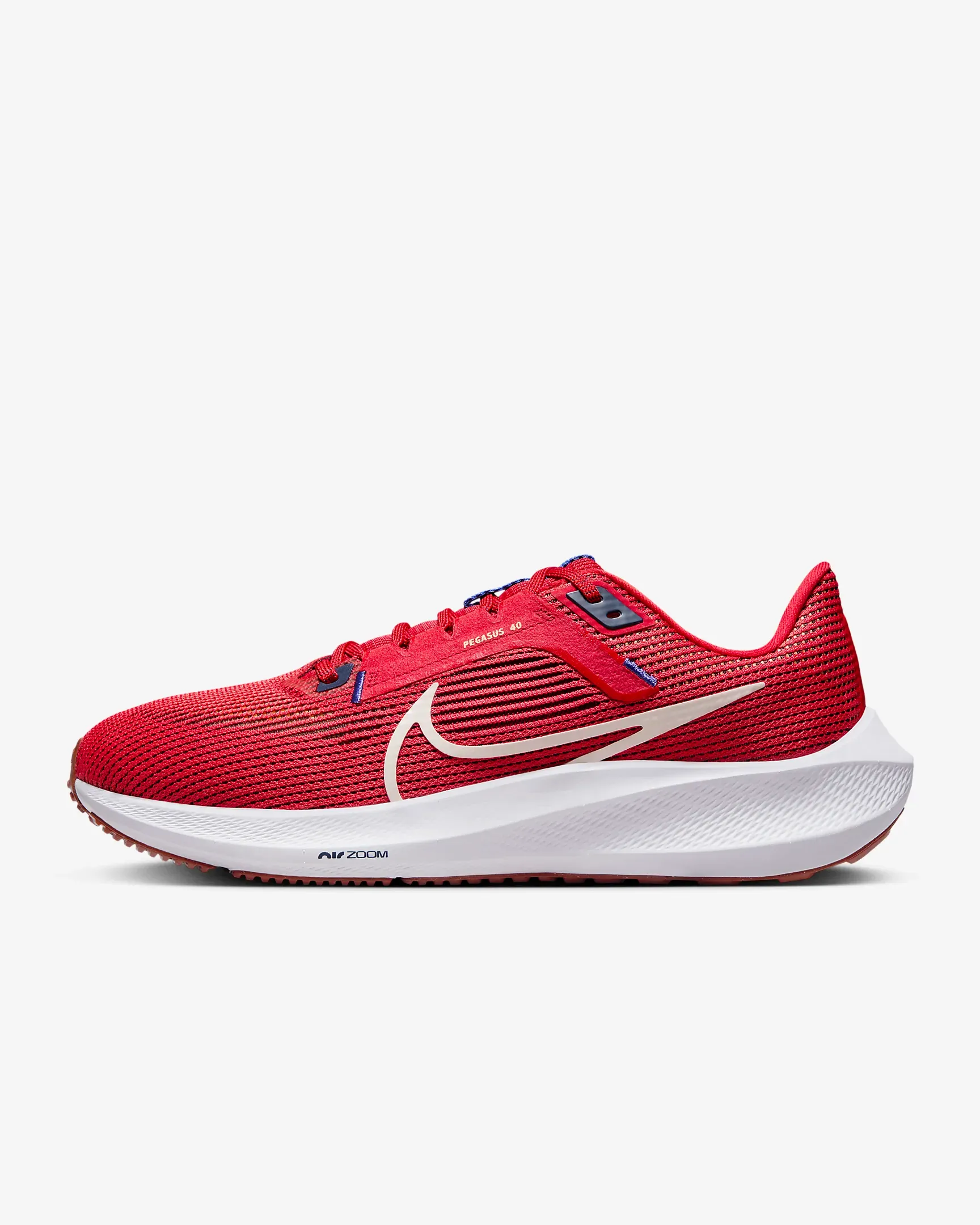 Nike Men's Pegasus 40 Shoes - University Red / Midnight Navy / Blue Joy / Sea Glass