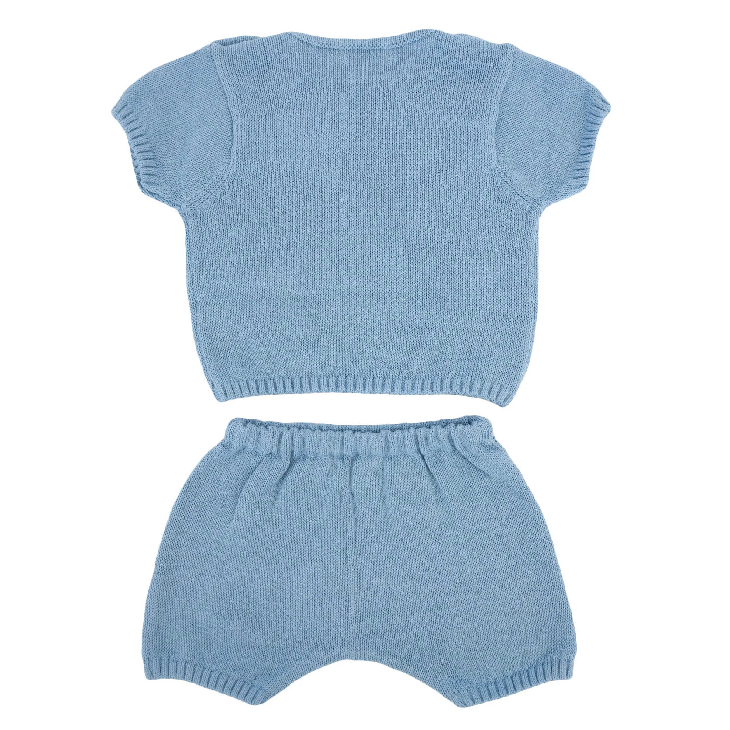 oh baby! Country Club Knitted Short Set - Blue