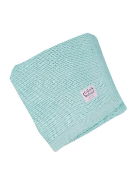 Organic Cotton Knitted Blanket - Ice Blue