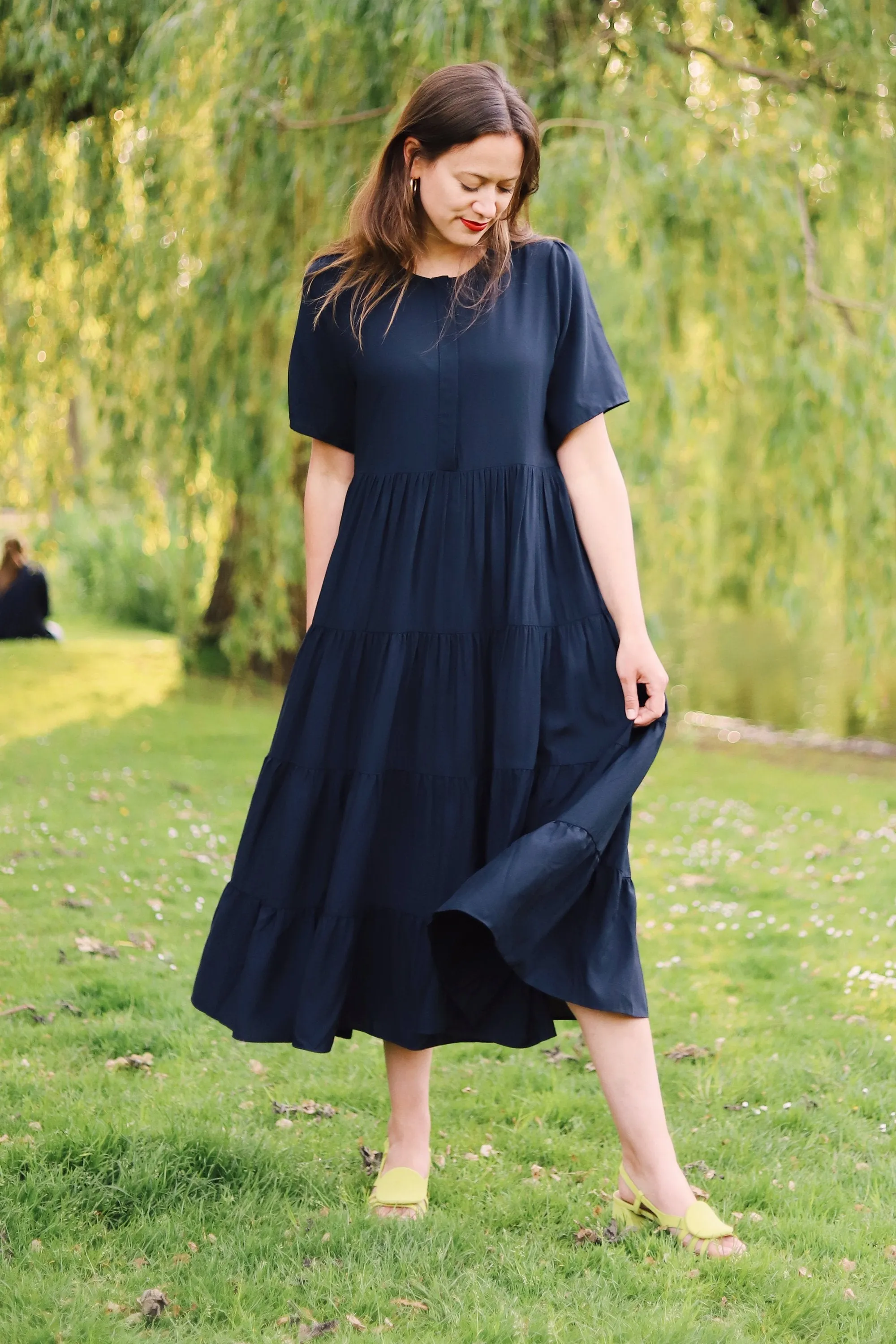 pia long dress navy