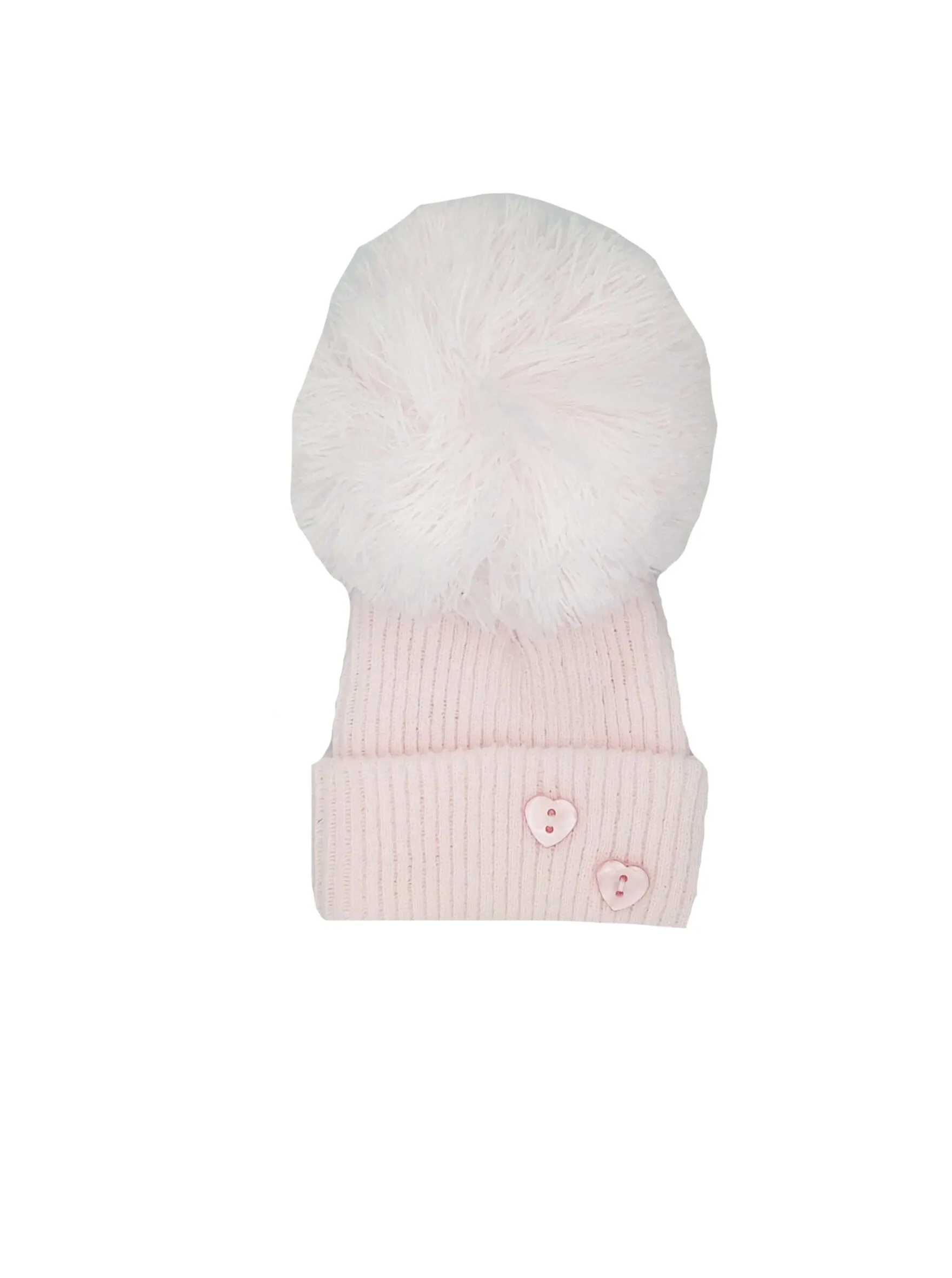 Pink Knitted Pom Pom Hat