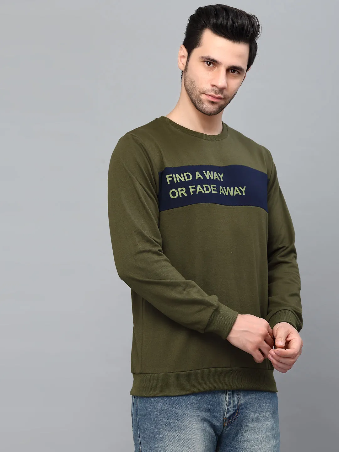 Printed Round Neck Terry Sweatshirt