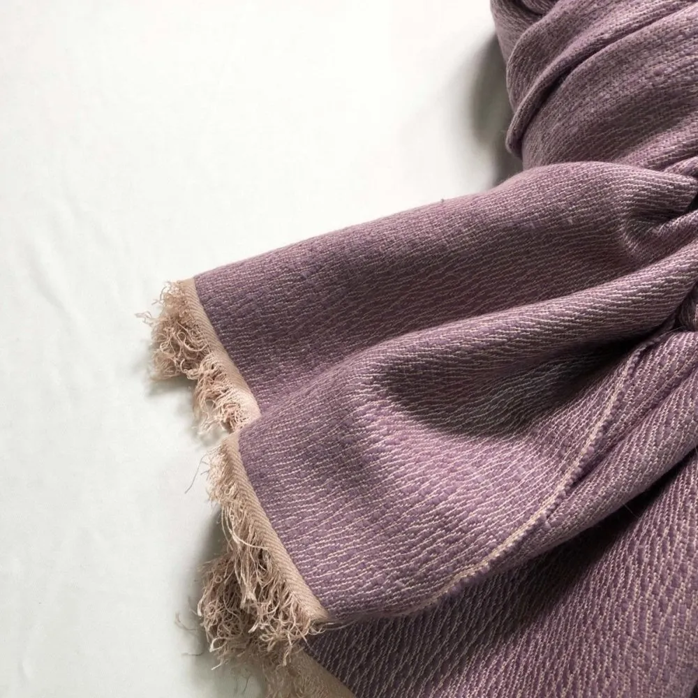 Purple-Peach Colour Silk & Wool Stole