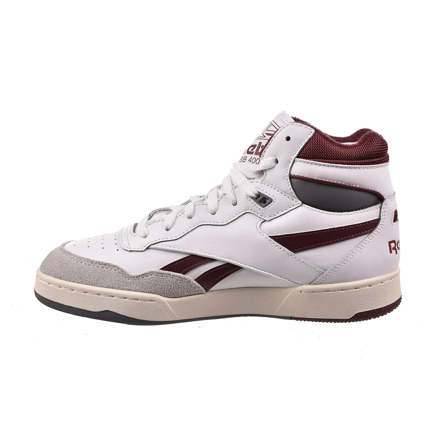 Reebok BB 4000 II Mid Mens Shoes White-Classic Maroon-Pure Grey 6