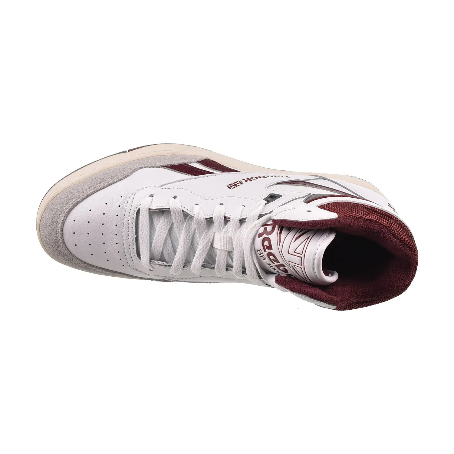 Reebok BB 4000 II Mid Mens Shoes White-Classic Maroon-Pure Grey 6