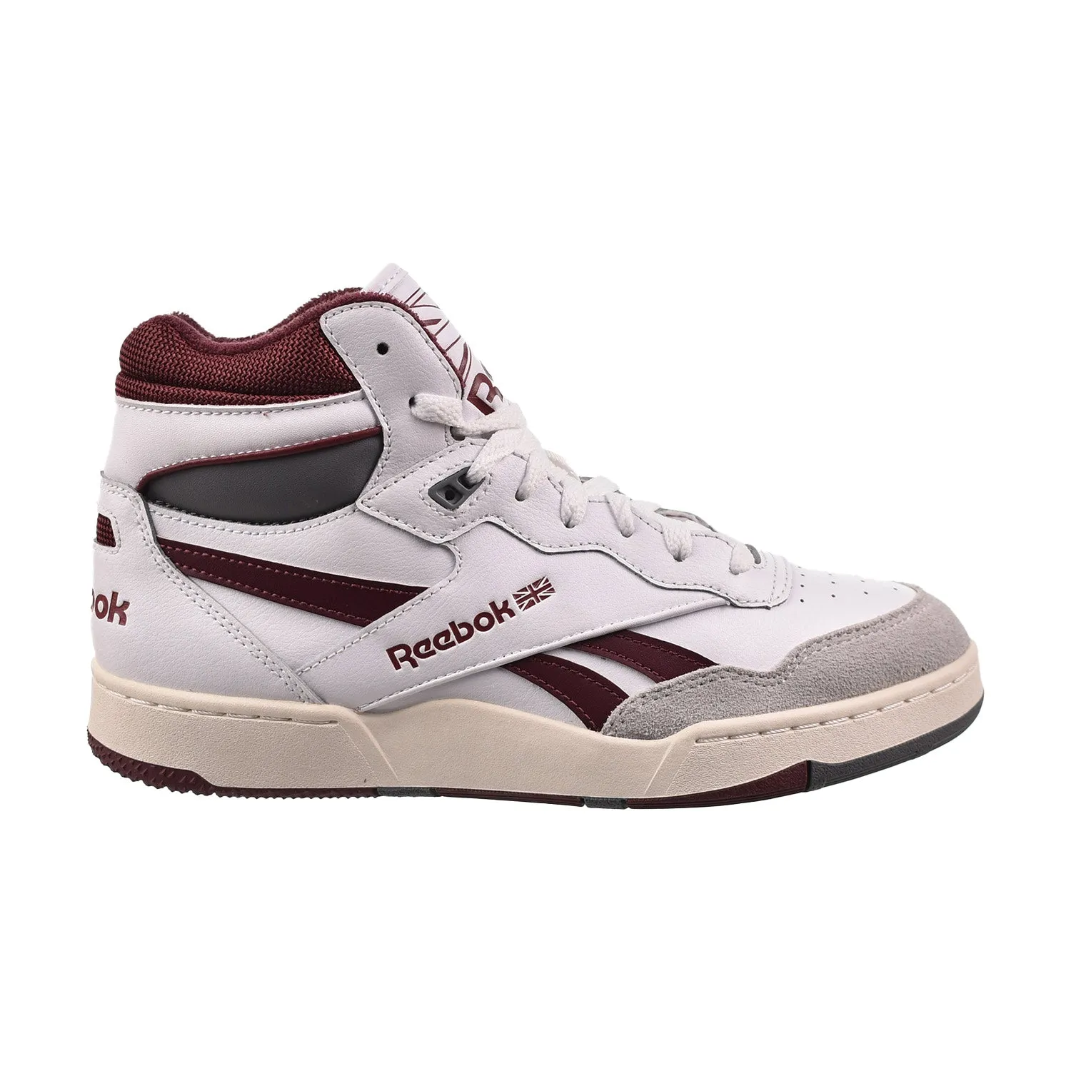 Reebok BB 4000 II Mid Mens Shoes White-Classic Maroon-Pure Grey 6