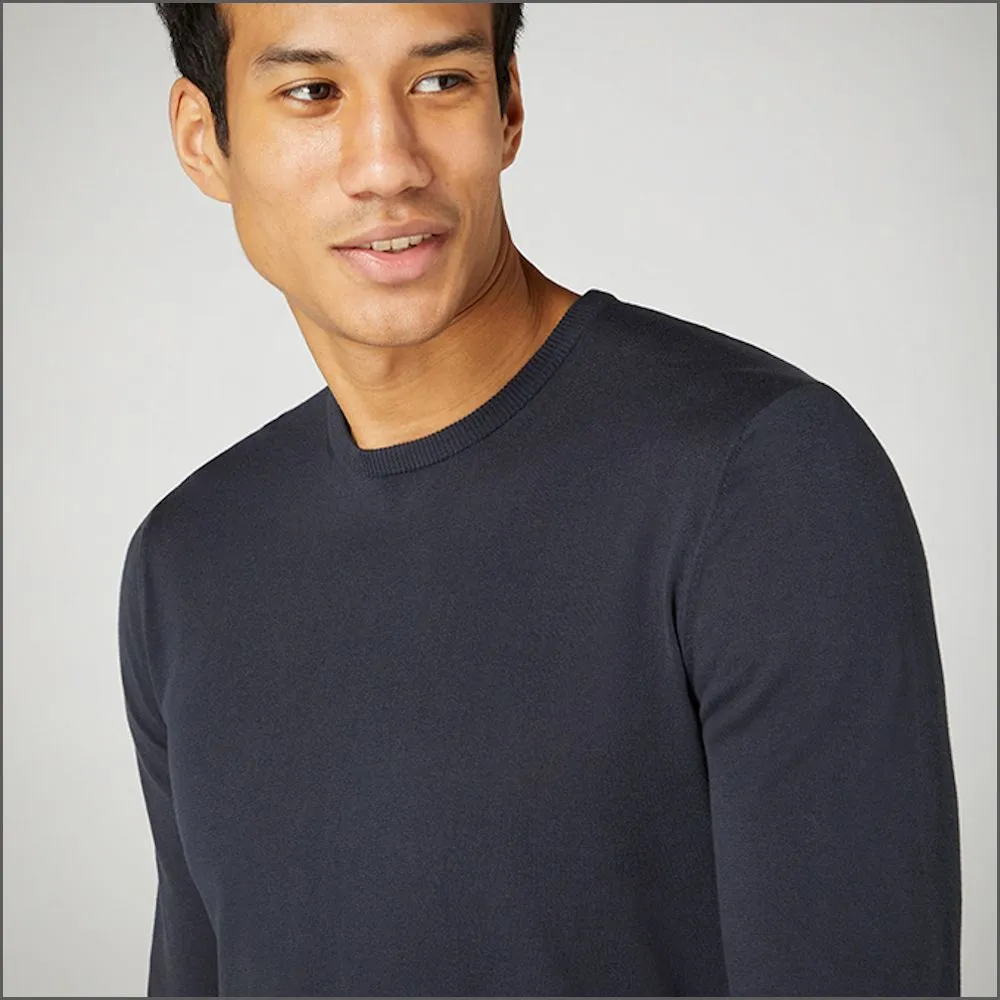 Remus Uomo Cotton Navy Crew Neck Sweater>>