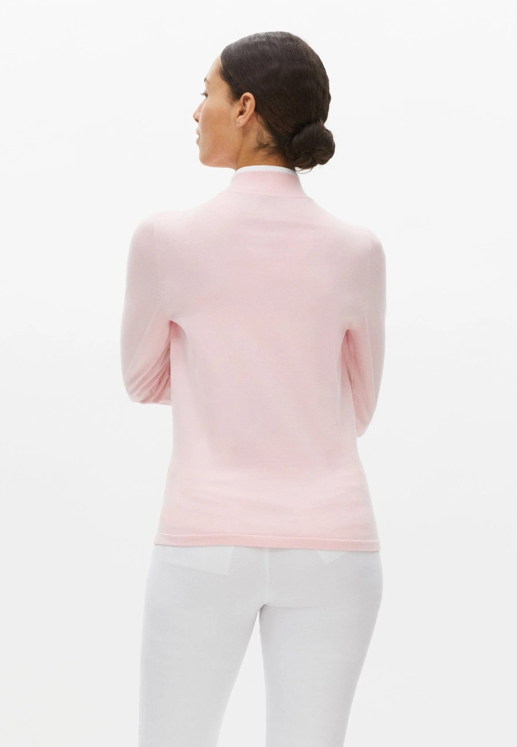 Rhnisch knitted half zip Orchid Pink