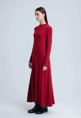 Round Neck Solid Dress