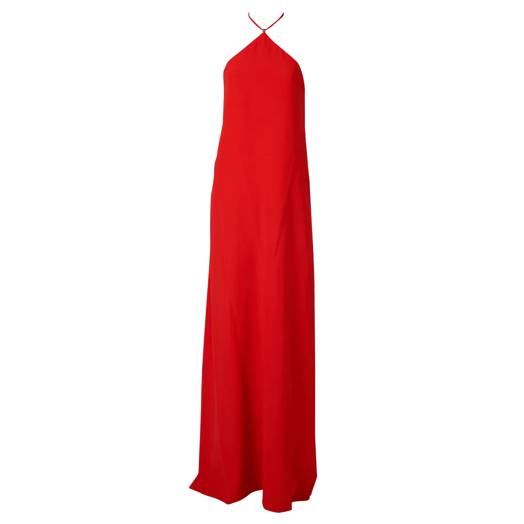 Satin Crepe Long Dress