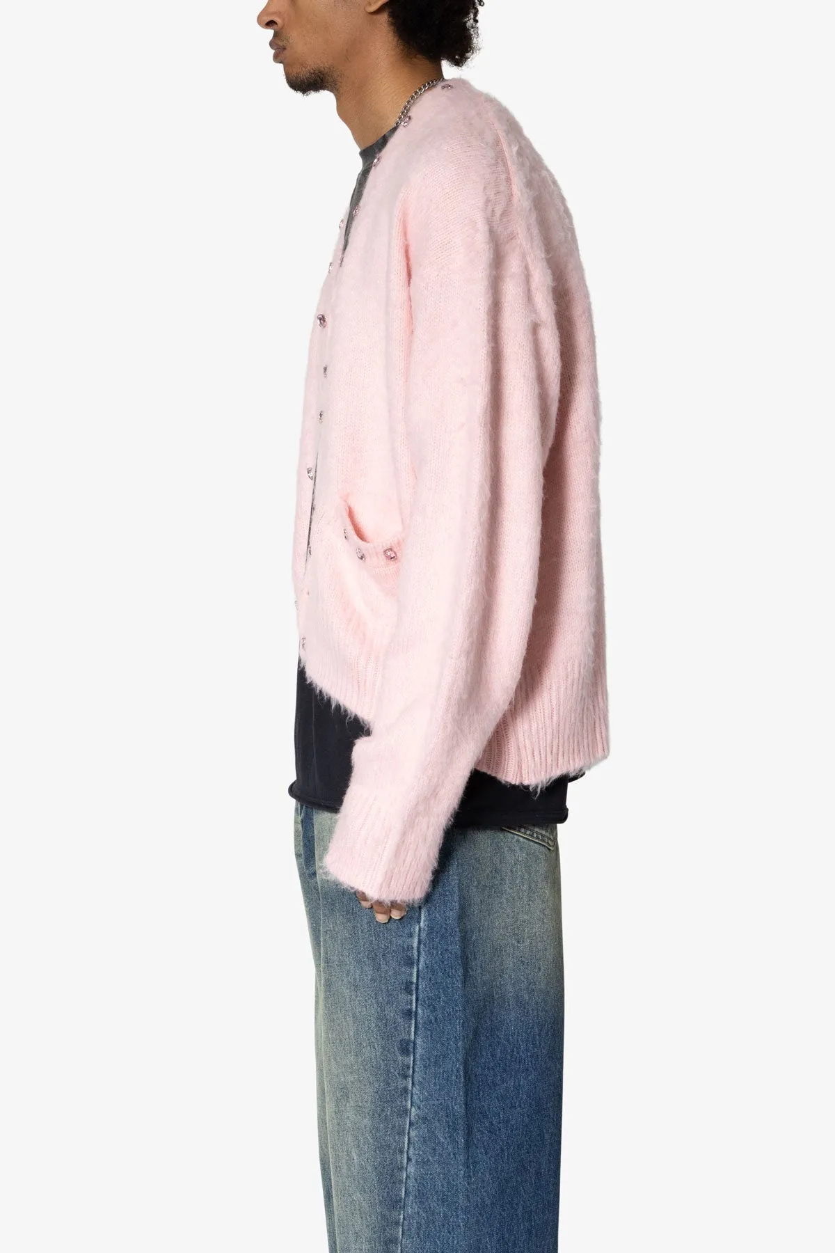 Sky Jeweled Cardigan Sweater - Pink