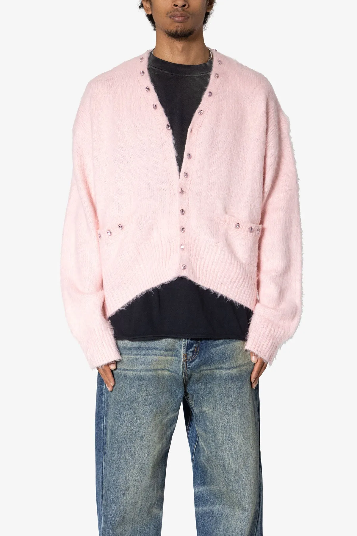 Sky Jeweled Cardigan Sweater - Pink