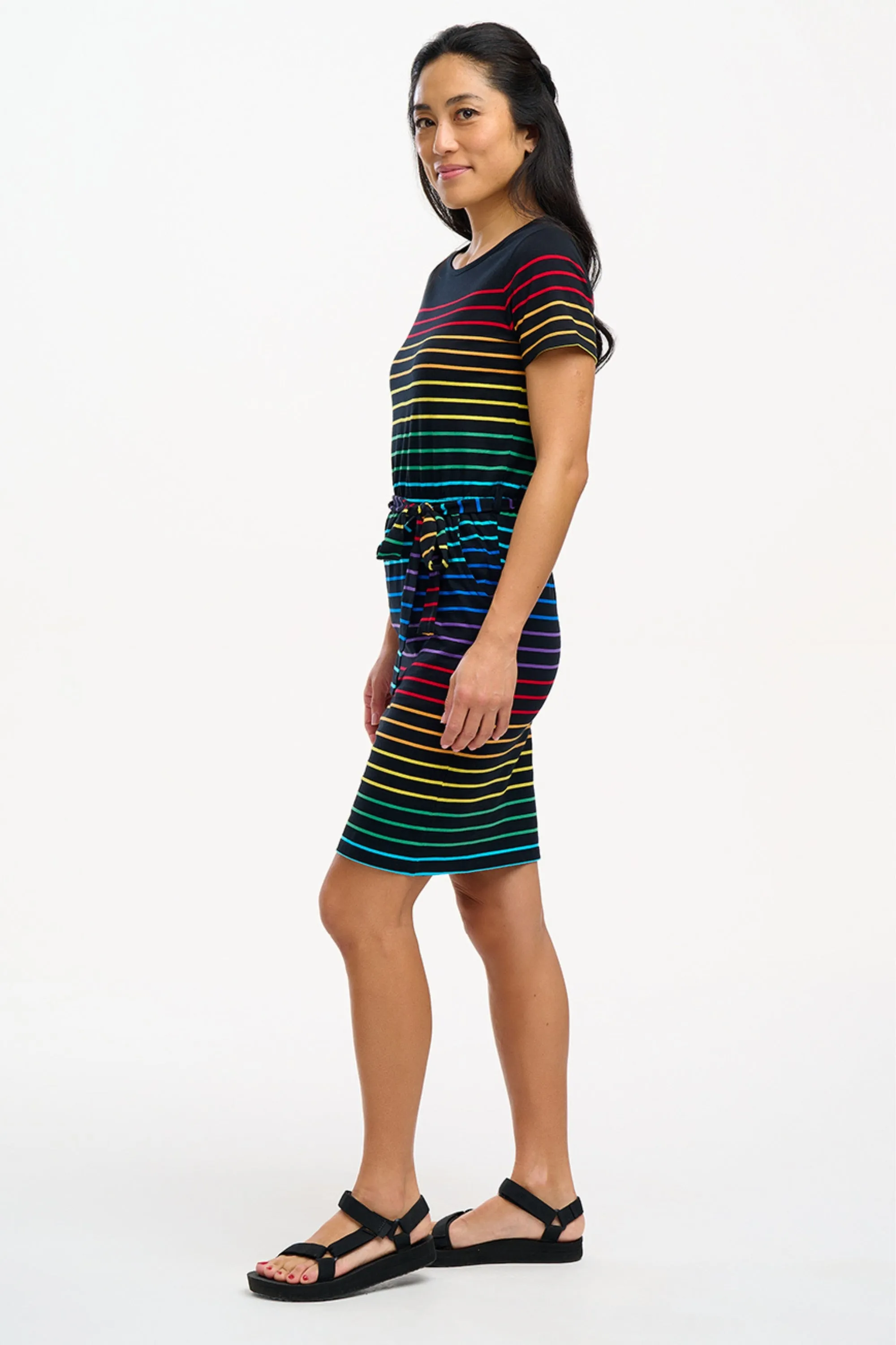 Terri Jersey Mini Dress - Black, Night Rainbow